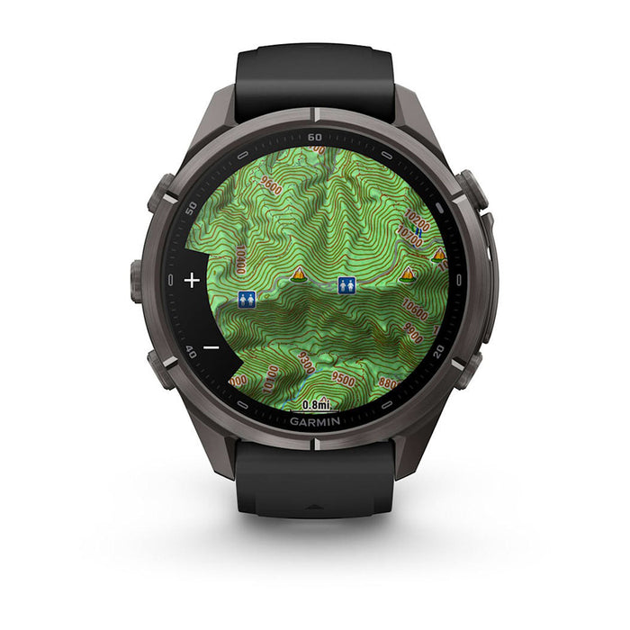 Garmin fēnix® 9 Pro 43mm Unisex Black/Pebble Gray Titanium With Black Silicone Band AMOLED Display Premium Connected Multisport GPS Smartwatch - 010-04335-15
