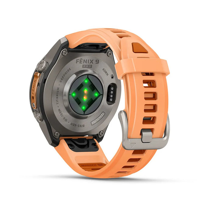Garmin fēnix® 9 Pro 43mm Unisex Shell Pink/Autumn Orange Titanium With Orange Silicone Band AMOLED Display Premium Connected Multisport GPS Smartwatch - 010-04335-05