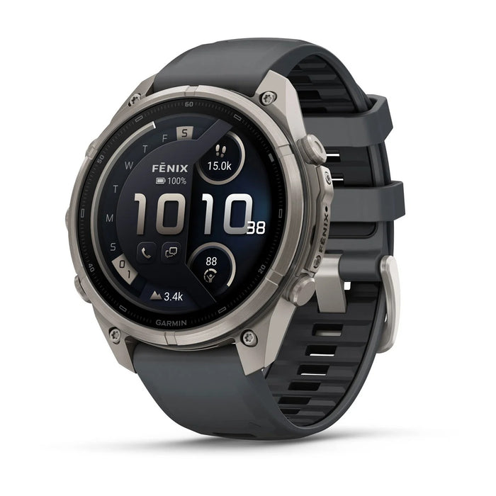 Garmin fēnix® 9 Pro 51mm Unisex Graphite Titanium with Black Silicone Band AMOLED Display inReach® Technology Premium Connected Multisport GPS Smartwatch - 010-04337-20