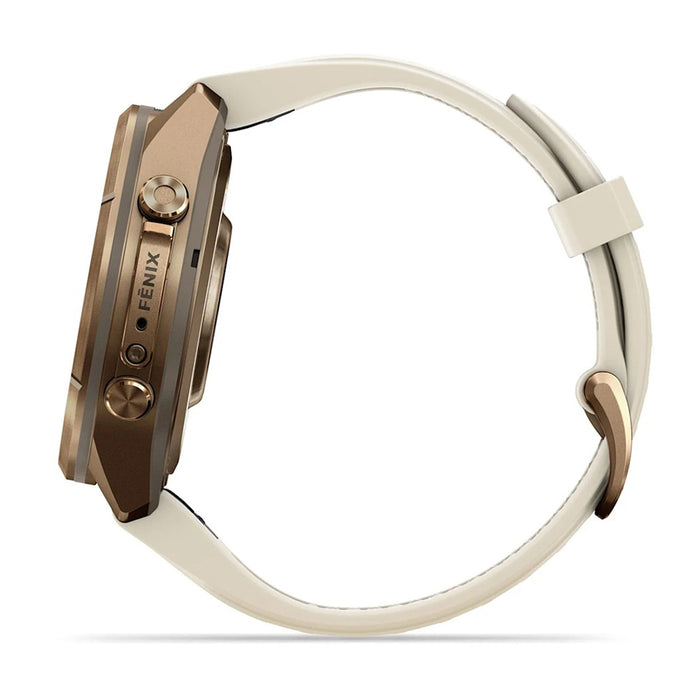 Garmin fēnix® 9 Pro 43mm Unisex Cream Titanium With Fog Gray Silicone Band AMOLED Display Premium Connected Multisport GPS Smartwatch - 010-04335-25