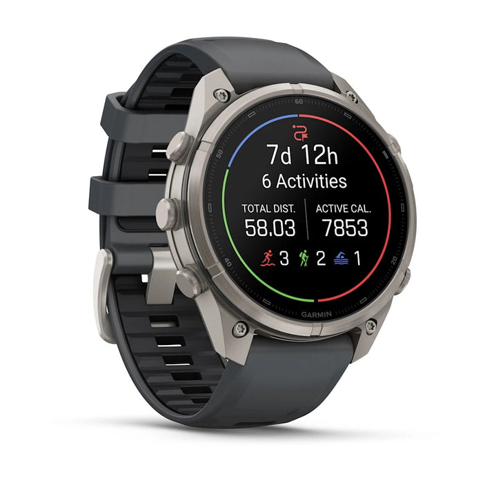 Garmin fēnix® 9 Pro 51mm Unisex Graphite Titanium with Black Silicone Band AMOLED Display Premium Connected Multisport GPS Smartwatch - 010-04337-25