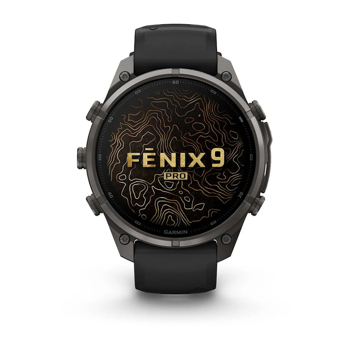 Garmin fēnix® 9 Pro 51mm Unisex Pebble Gray DLC Titanium With Black Silicone Band AMOLED Display Premium Connected Multisport GPS Smartwatch - 010-04337-15