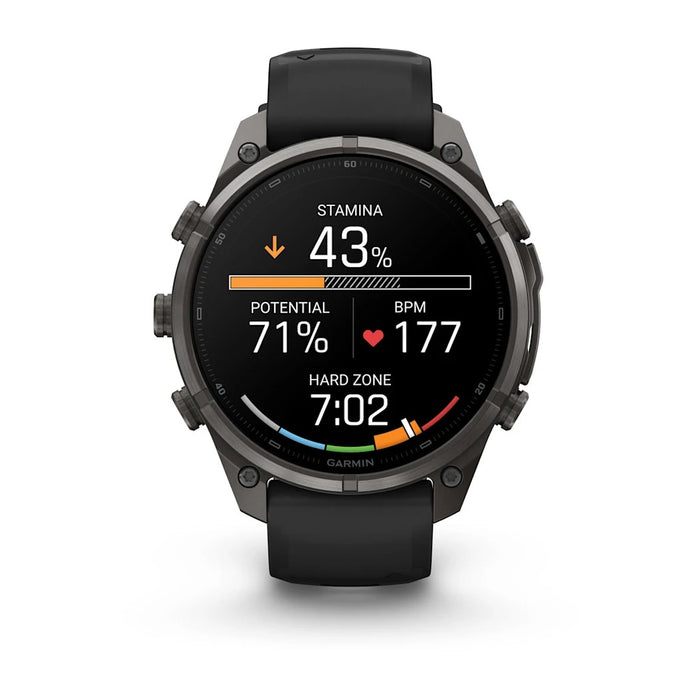 Garmin fēnix® 9 Pro 51mm Unisex Pebble Gray DLC Titanium With Black Silicone Band AMOLED Display Premium Connected Multisport GPS Smartwatch - 010-04337-15