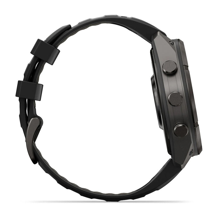 Garmin fēnix® 9 Pro 47mm Unisex Black/Pebble Gray DLC Titanium With Black Silicone Band AMOLED Display inReach® Technology Premium Connected Multisport GPS Smartwatch - 010-04336-10
