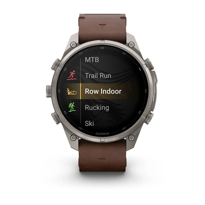 Garmin fēnix® 9 Pro 51mm Unisex Titanium with Walnut Leather Band AMOLED Display inReach® Technology Premium Connected Multisport GPS Smartwatch - 010-04337-40