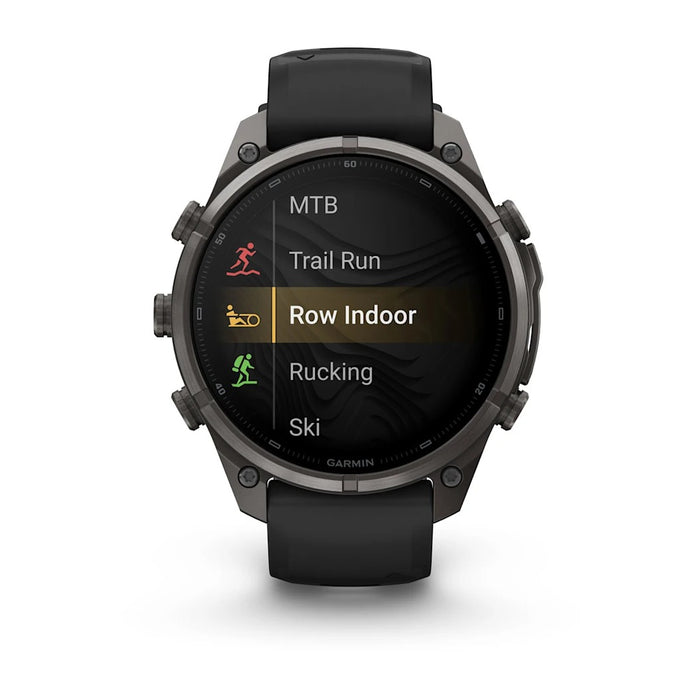 Garmin fēnix® 9 Pro 47mm Unisex Black/Pebble Gray DLC Titanium With Black Silicone Band AMOLED Display inReach® Technology Premium Connected Multisport GPS Smartwatch - 010-04336-10