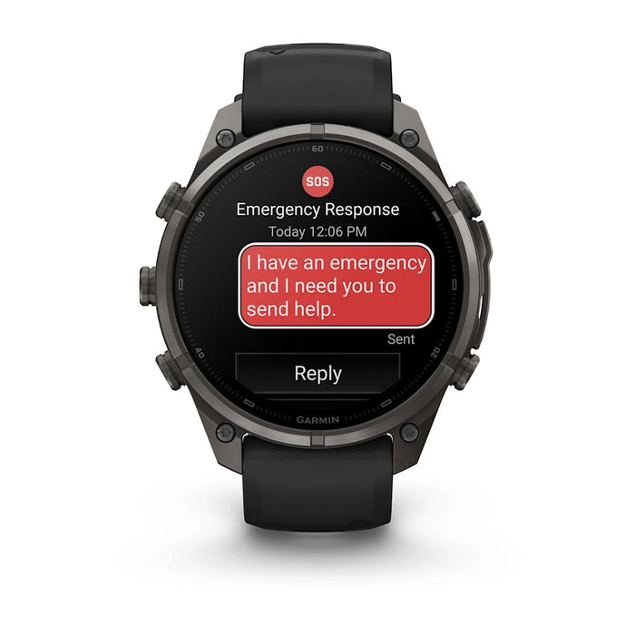 Garmin fēnix® 9 Pro 47mm Unisex Black/Pebble Gray DLC Titanium With Black Silicone Band AMOLED Display inReach® Technology Premium Connected Multisport GPS Smartwatch - 010-04336-10