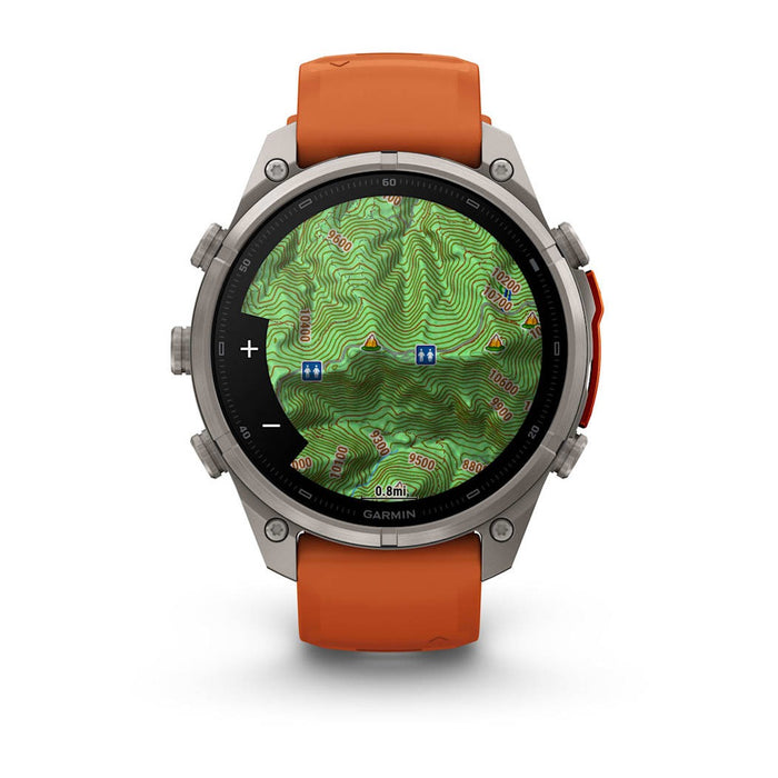 Garmin fēnix® 9 Pro 47mm Unisex Autumn Orange Titanium With Spark Orange Silicone Band AMOLED Display Premium Connected Multisport GPS Smartwatch - 010-04336-05