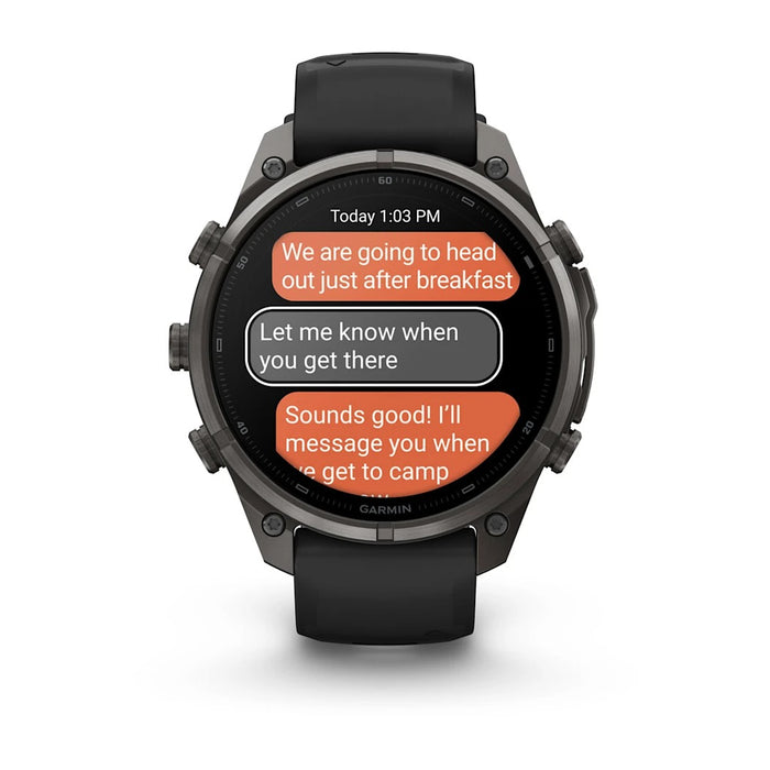 Garmin fēnix® 9 Pro 51mm Unisex Pebble Gray DLC Titanium With Black Silicone Band AMOLED Display Premium Connected Multisport GPS Smartwatch - 010-04337-15