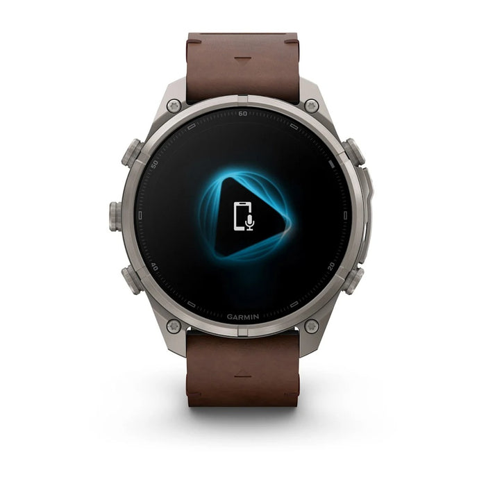 Garmin fēnix® 9 Pro 47mm Unisex Titanium with Walnut Leather Band AMOLED Display inReach® Technology Premium Connected Multisport GPS Smartwatch - 010-04336-40