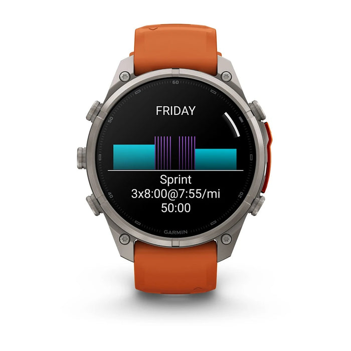 Garmin fēnix® 9 Pro 51mm Unisex Autumn Orange Titanium With Spark Orange Silicone Band AMOLED Display inReach® Technology Premium Connected Multisport GPS Smartwatch - 010-04337-00