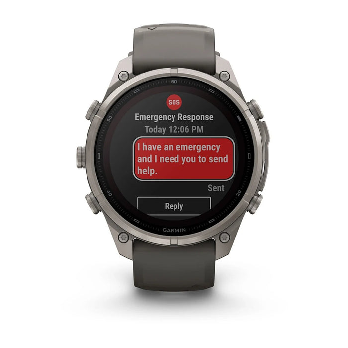 Garmin fēnix® 9 Pro Solar 51mm Unisex Pebble/Silver Titanium with Gray Silicone Band Solar Charged Display inReach® Technology Premium Multisport GPS Smartwatch - 010-04339-00