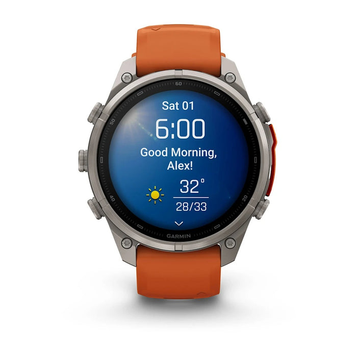 Garmin fēnix® 9 Pro 51mm Unisex Autumn Orange Titanium With Spark Orange Silicone Band AMOLED Display inReach® Technology Premium Connected Multisport GPS Smartwatch - 010-04337-00