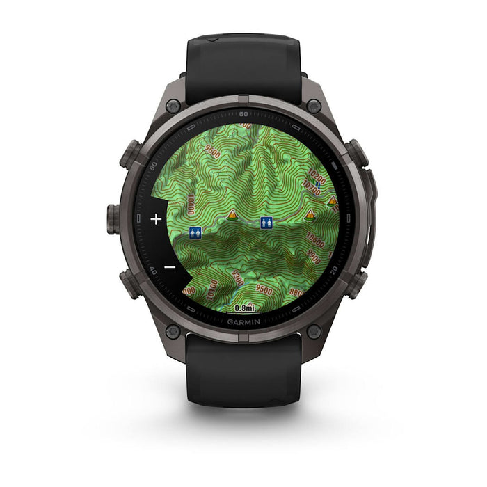 Garmin fēnix® 9 Pro 51mm Unisex Pebble Gray DLC Titanium With Black Silicone Band AMOLED Display Premium Connected Multisport GPS Smartwatch - 010-04337-15