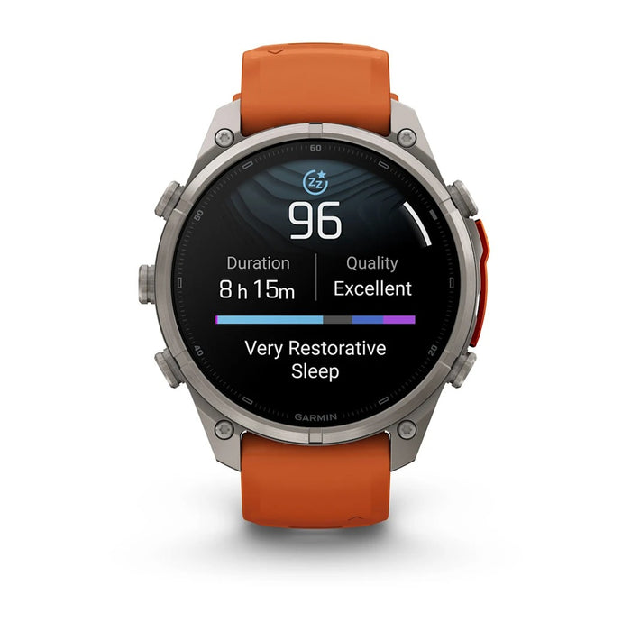 Garmin fēnix® 9 Pro 51mm Unisex Autumn Orange Titanium With Spark Orange Silicone Band AMOLED Display inReach® Technology Premium Connected Multisport GPS Smartwatch - 010-04337-00