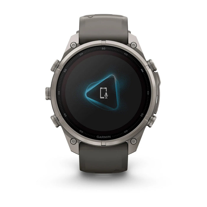 Garmin fēnix® 9 Pro Solar 47mm Unisex Pebble/Silver Titanium with Gray Silicone Band Solar Charged Display inReach® Technology Premium Multisport GPS Smartwatch - 010-04338-00
