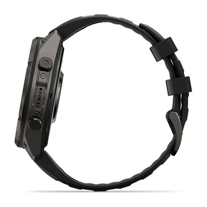 Garmin fēnix® 9 Pro 47mm Unisex Black/Pebble Gray DLC Titanium With Black Silicone Band AMOLED Display inReach® Technology Premium Connected Multisport GPS Smartwatch - 010-04336-10