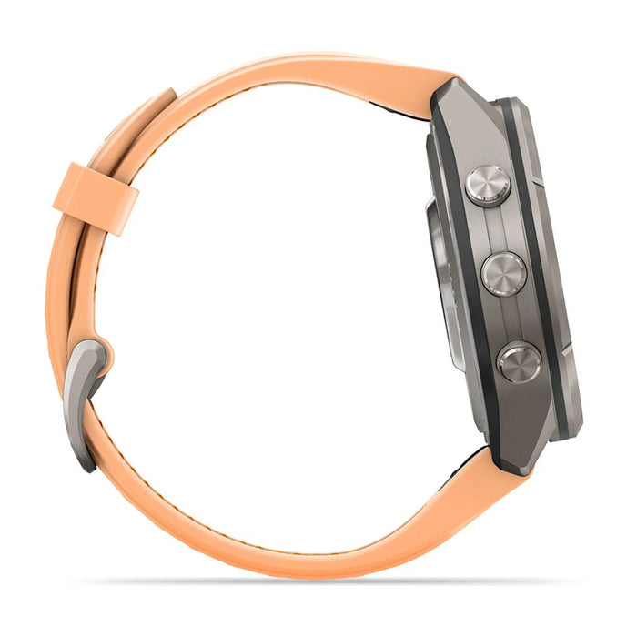 Garmin fēnix® 9 Pro 43mm Unisex Shell Pink/Autumn Orange Titanium With Orange Silicone Band AMOLED Display inReach® Technology Premium Connected Multisport GPS Smartwatch - 010-04335-00