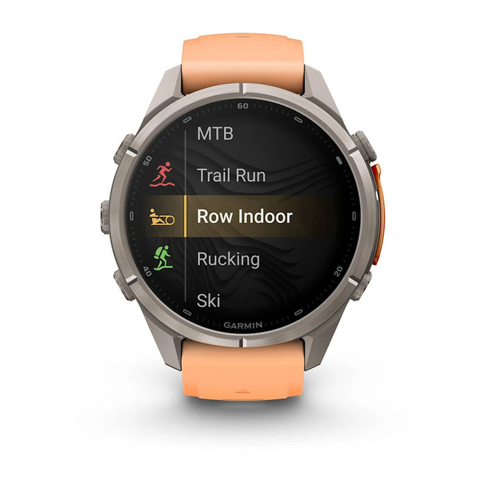 Garmin fēnix® 9 Pro 43mm Unisex Shell Pink/Autumn Orange Titanium With Orange Silicone Band AMOLED Display inReach® Technology Premium Connected Multisport GPS Smartwatch - 010-04335-00