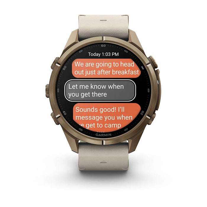 Garmin fēnix® 9 Pro 43mm Unisex Fog Gray Titanium With Dark Sandstone Silicone Band AMOLED Display inReach® Technology Premium Connected Multisport GPS Smartwatch - 010-04335-80