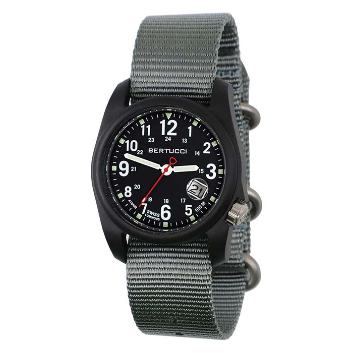 Bertucci DX3 Unisex Black Dial Green Nylon Band Japanese Quartz Watch - 11201