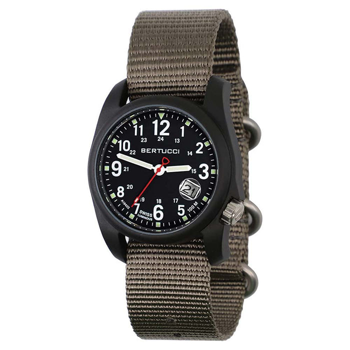 Bertucci DX3 Unisex Black Dial Ghost Gray Nylon Band Japanese Quartz Watch - 11202