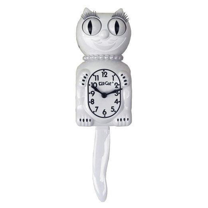 Kit-Cat Lady Wall White Klock - Black Hands - White Dial - LBC-12