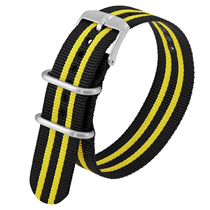 Luminox Men's Scott Cassell Black & Yellow Webbing Nylon Strap Stainless Steel 2 loops Watch Band - FNX.3950.50Q.K