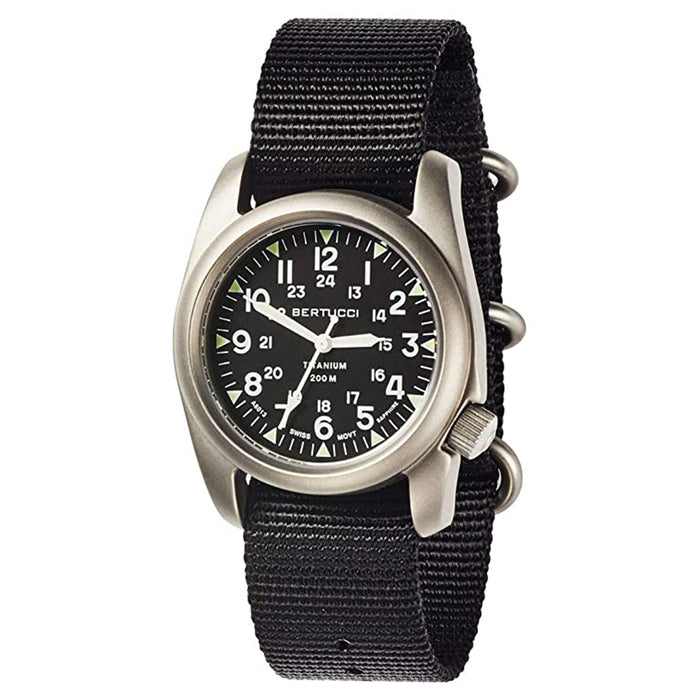Bertucci A-2T Men's Black Dial Nylon Band Swiss Quartz Watch - 12074