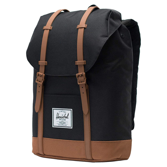 Herschel Unisex Black/Saddle Brown Classic 19.5L Retreat Backpack - 10066-02462-OS