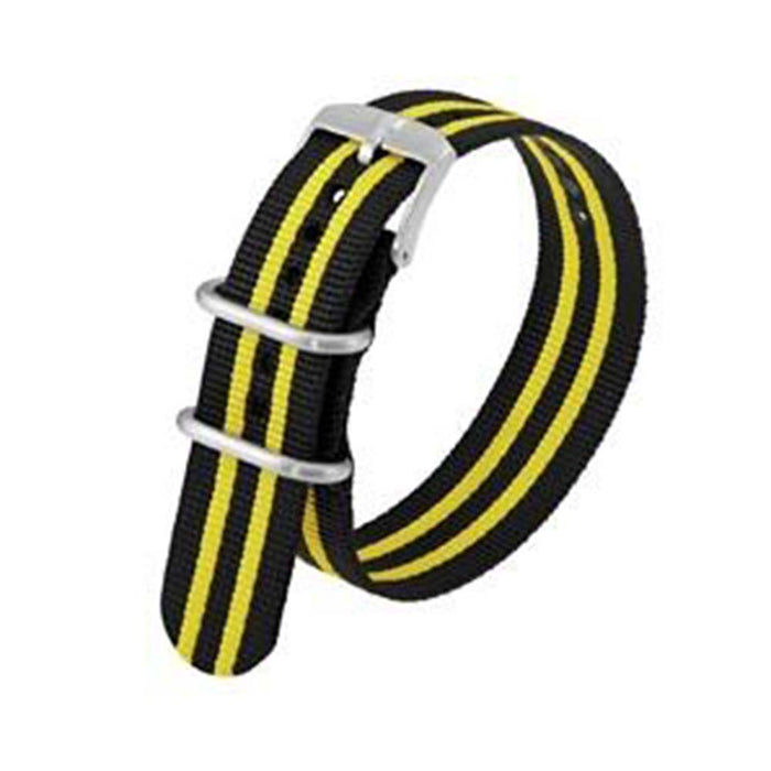 Luminox Men's Scott Cassell Black & Yellow Webbing Nylon Strap Stainless Steel 2 loops Watch Band - FNX.3950.50Q.K