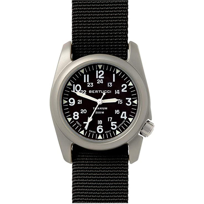 Bertucci A-2T Men's Black Dial Nylon Band Swiss Quartz Watch - 12074