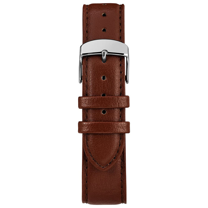 Timex Men's Classics 43mm Silver Case Mineral Glass Brown Leather Strap Watch - TW2R85700