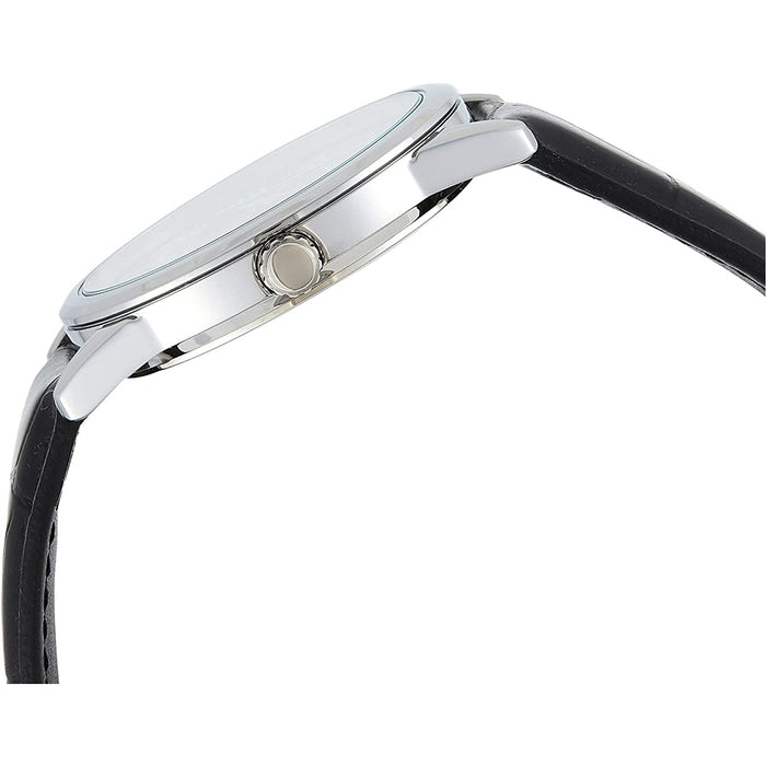 Casio Men's Black Leather Strap Easy Reader Black Dial Analog Quartz Watch - MTP-V001L-1BUDF