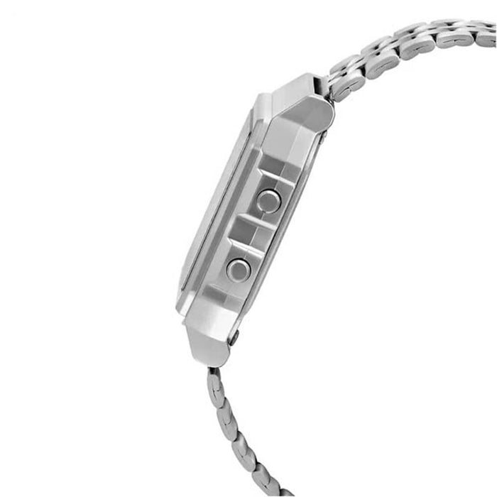 Casio Men's Gray Dial Silver Stainless Steel Band Quartz Watch - A500WA-1DF