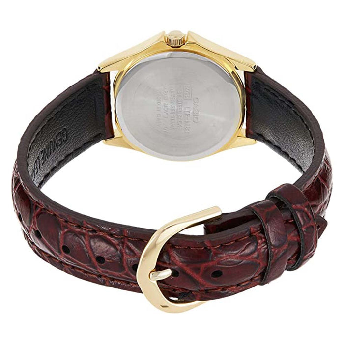 Casio Unisex White Dial Brown Leather Band Japanese Quartz Watch - MTP-1183Q-7ADF
