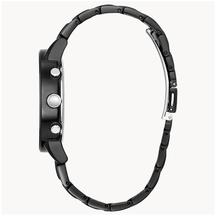 Citizen Men's Black Dial Ion Plated Band Stainless Steel Japanese Quartz Watch - AT2245-57E