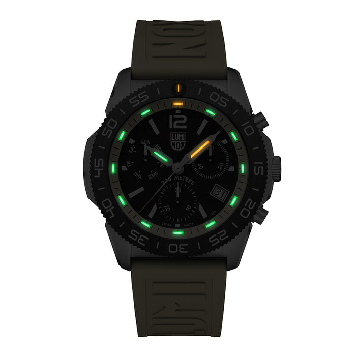 Luminox Men's Black Dial Yellow Rubber Band Ronda Z60 Watch - XS.3145