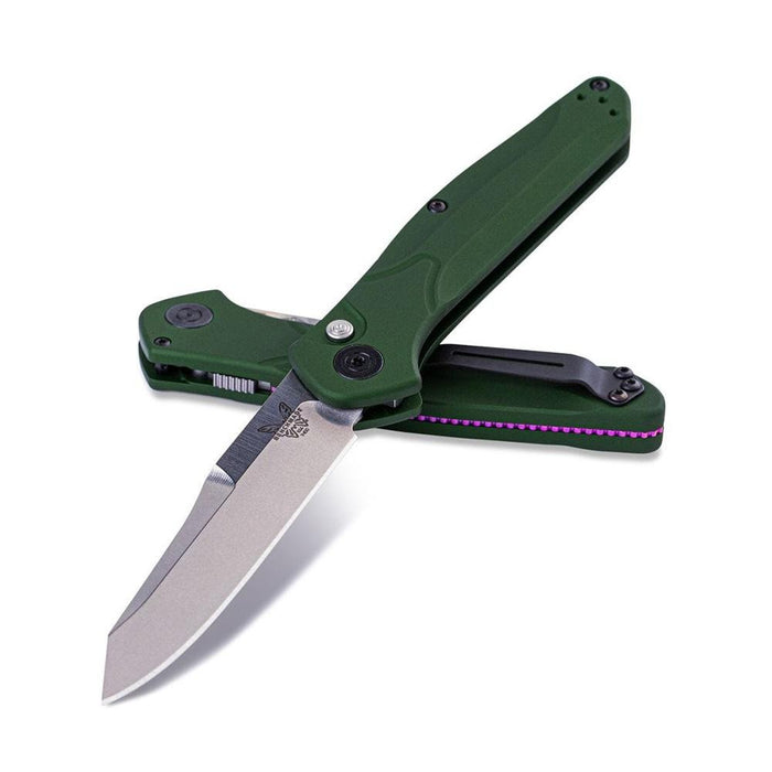 Benchmade Osborne Auto Folding S30V Satin Plain Outdoors | WatchCo.com